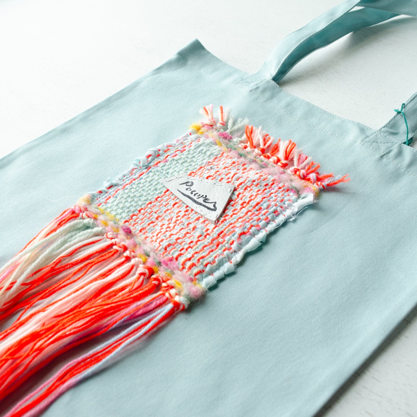 (New)裂き織りトート【ミントグリーン】