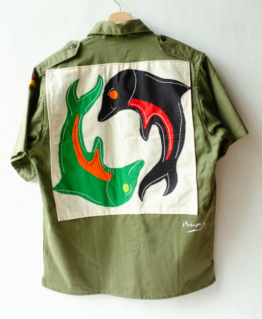 　【new】リメイクシャツ (green)